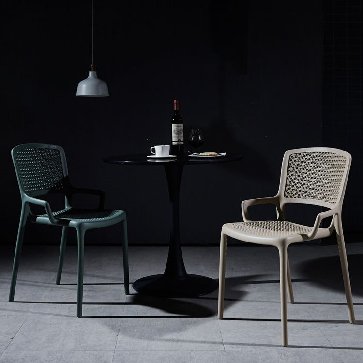 Contemporary Side Plastic Dining Room Chair Open Back Dining Side Chair for Home Use