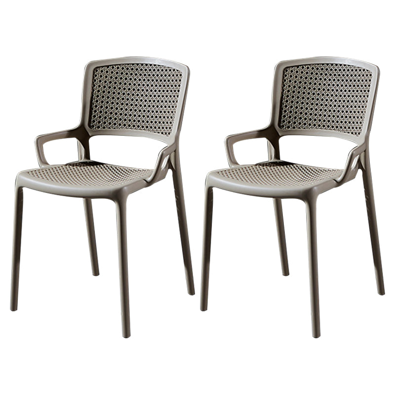 Contemporary Side Plastic Dining Room Chair Open Back Dining Side Chair for Home Use