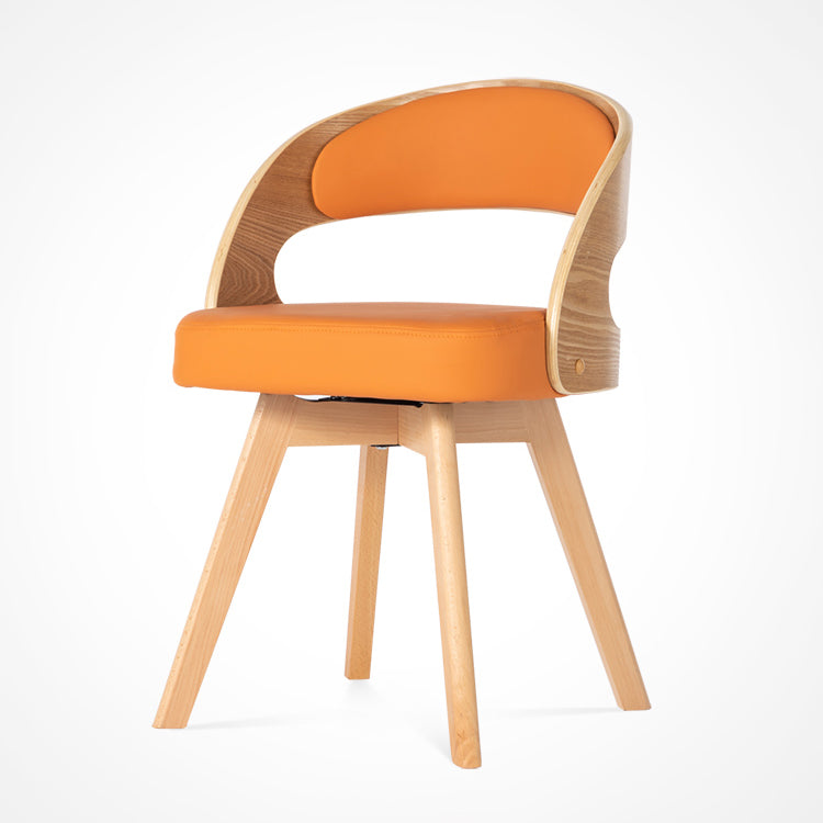 Silla de comedor moderna de madera con cojín de color, respaldo abierto, silla lateral para el hogar