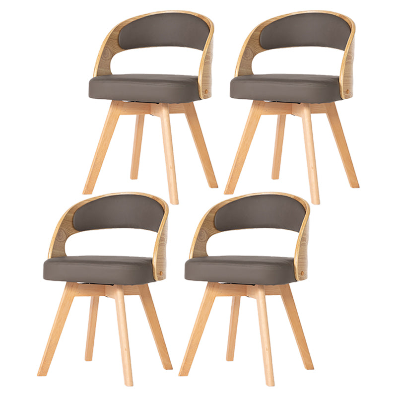 Silla de comedor moderna de madera con cojín de color, respaldo abierto, silla lateral para el hogar