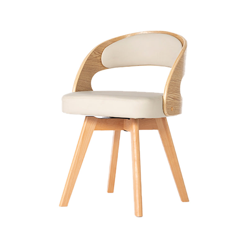 Silla de comedor moderna de madera con cojín de color, respaldo abierto, silla lateral para el hogar