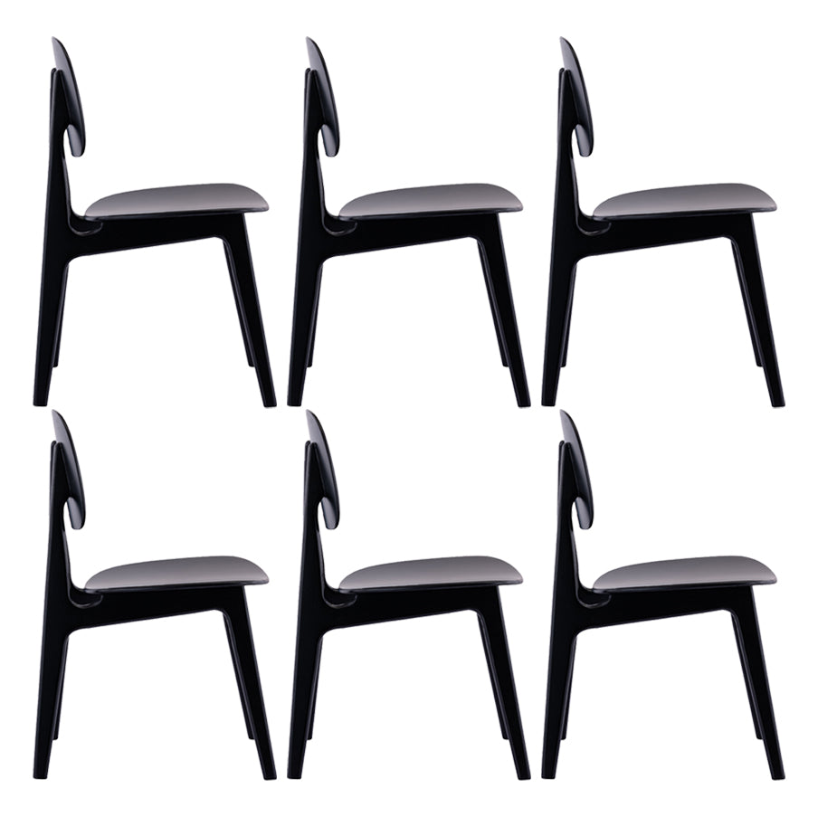 Contemporary Kitchen Dining Chair Open Back Dining Side Chair with Wooden Legs