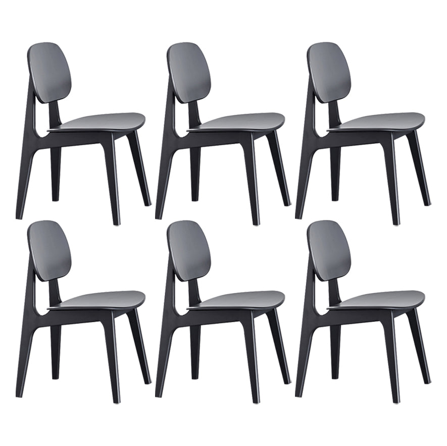 Contemporary Kitchen Dining Chair Open Back Dining Side Chair with Wooden Legs