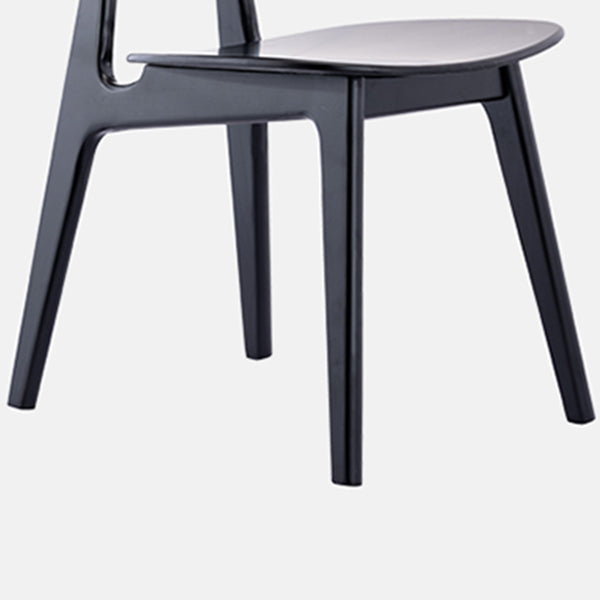 Contemporary Kitchen Dining Chair Open Back Dining Side Chair with Wooden Legs