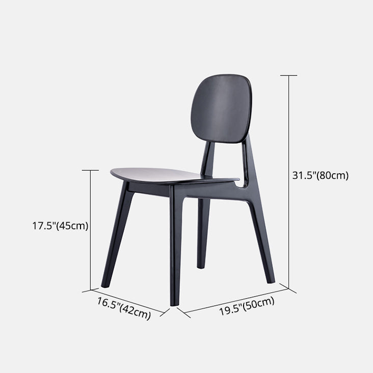 Contemporary Kitchen Dining Chair Open Back Dining Side Chair with Wooden Legs