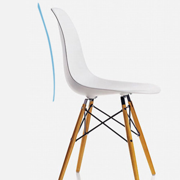 Glam Style Side Chair Set Plastic Dining Room Side Chair with Wood Legs