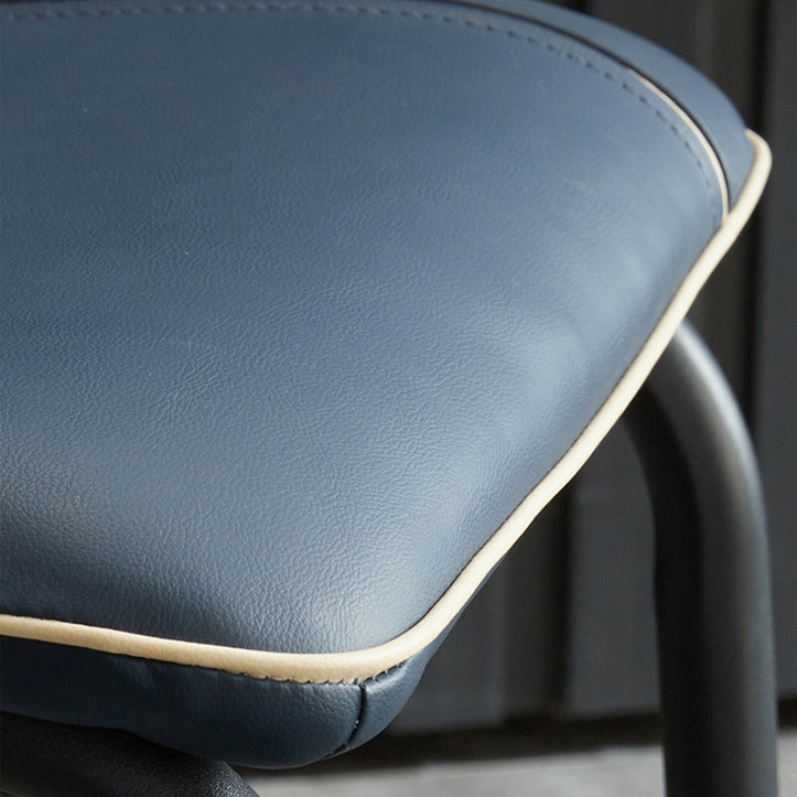 Modern Upholstered Side Dining Chairs Leather Solid Back Armless Chairs