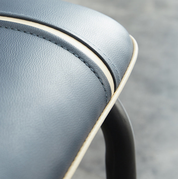 Modern Upholstered Side Dining Chairs Leather Solid Back Armless Chairs