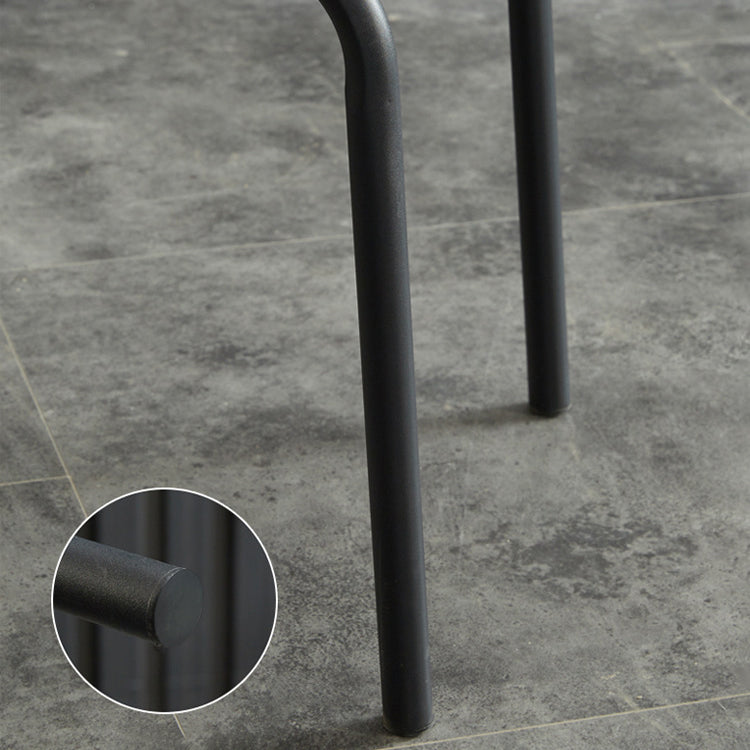 Modern Upholstered Side Dining Chairs Leather Solid Back Armless Chairs