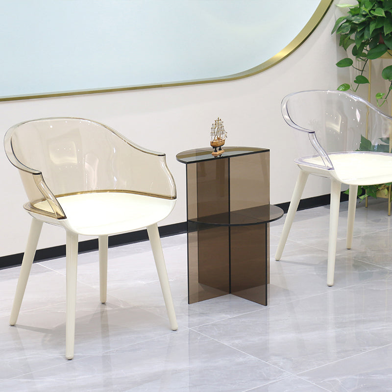 Glam Style Transparent Acrylic Arm Chair Multicolor Dining Arm Chair for Home