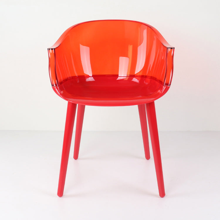 Glam Style Transparent Acrylic Arm Chair Multicolor Dining Arm Chair for Home