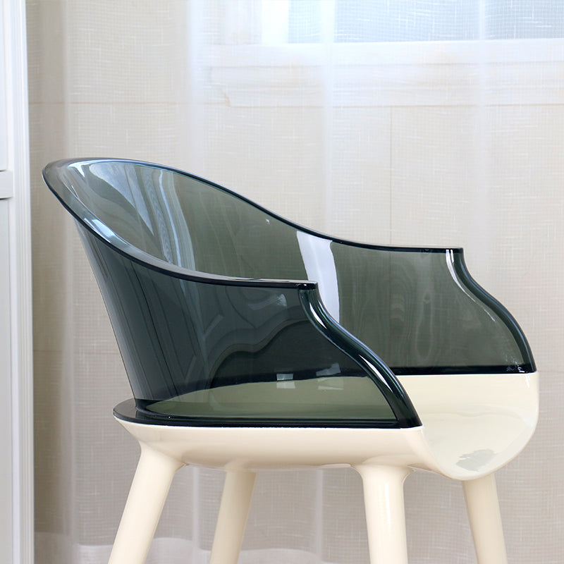 Glam Style Transparent Acrylic Arm Chair Multicolor Dining Arm Chair for Home