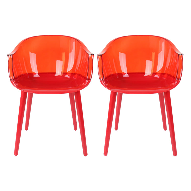 Glam Style Transparent Acrylic Arm Chair Multicolor Dining Arm Chair for Home