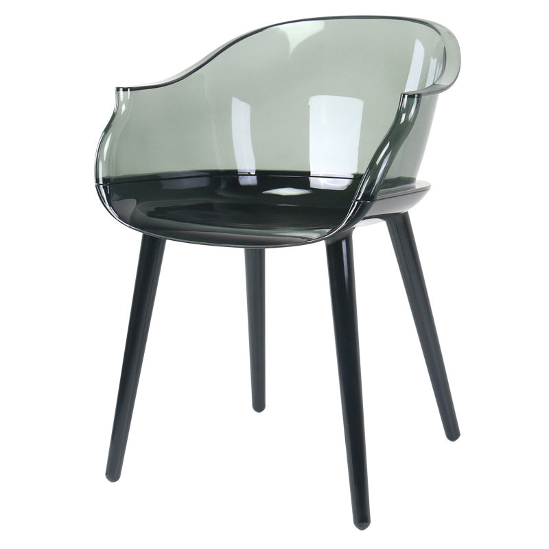 Glam Style Transparent Acrylic Arm Chair Multicolor Dining Arm Chair for Home