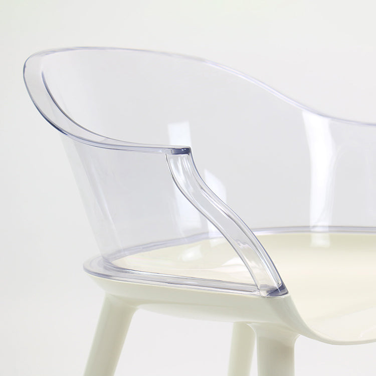 Glam Style Transparent Acrylic Arm Chair Multicolor Dining Arm Chair for Home