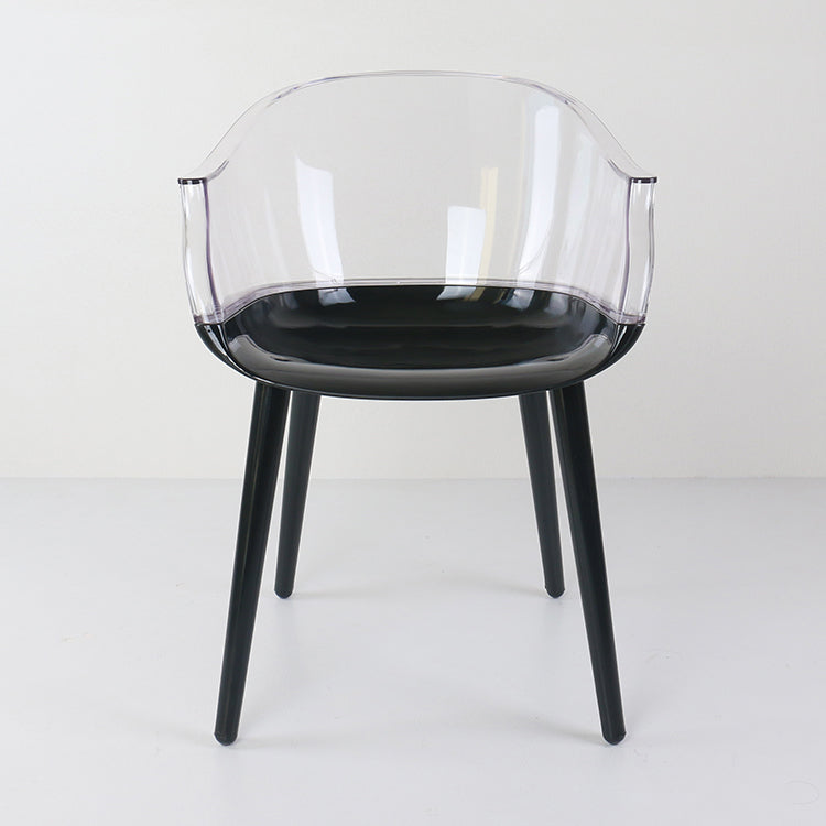 Glam Style Transparent Acrylic Arm Chair Multicolor Dining Arm Chair for Home