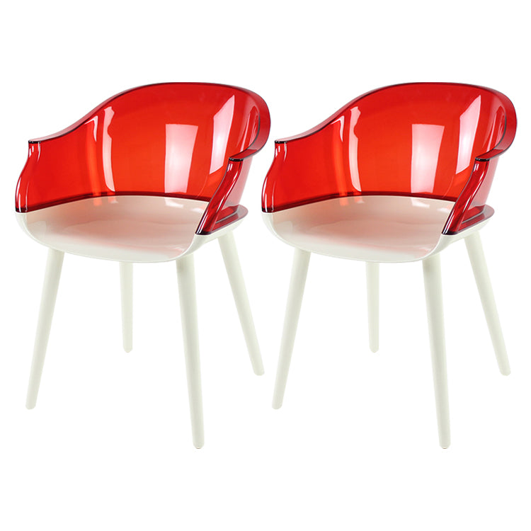 Glam Style Transparent Acrylic Arm Chair Multicolor Dining Arm Chair for Home