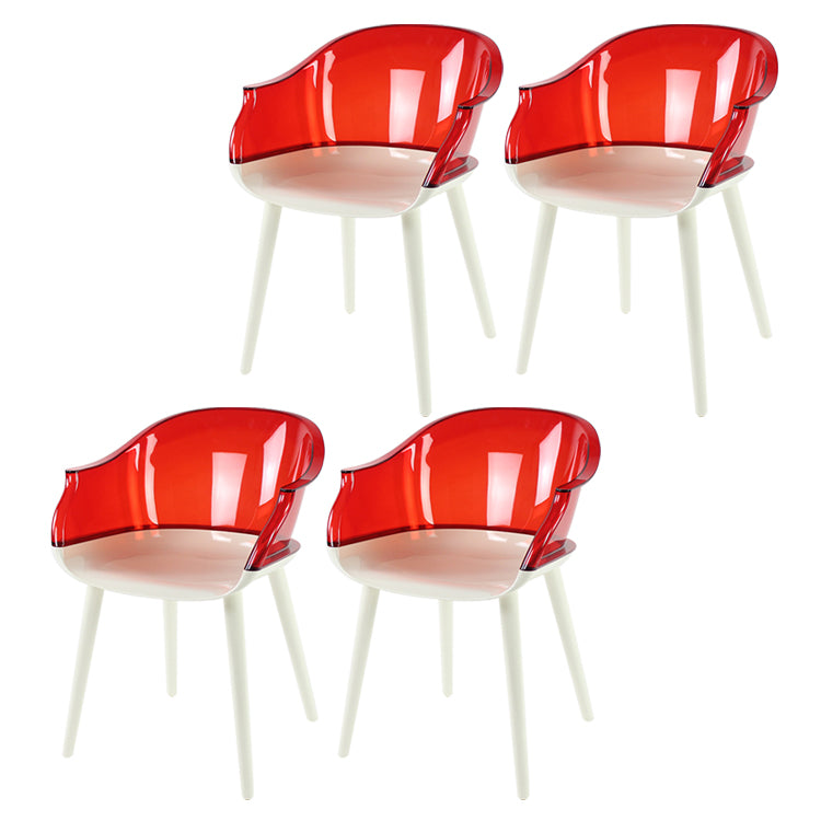 Glam Style Transparent Acrylic Arm Chair Multicolor Dining Arm Chair for Home