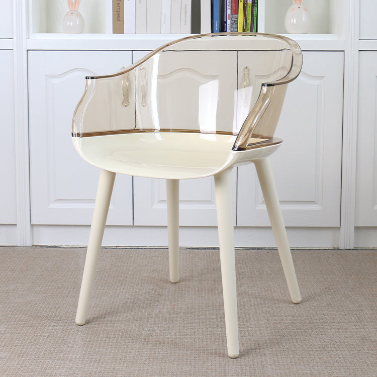 Glam Style Transparent Acrylic Arm Chair Multicolor Dining Arm Chair for Home