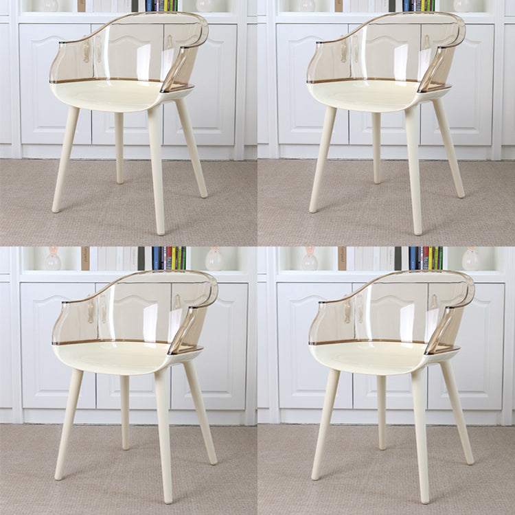 Glam Style Transparent Acrylic Arm Chair Multicolor Dining Arm Chair for Home