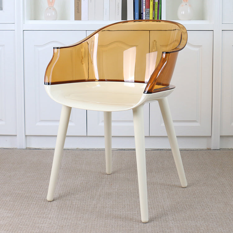 Glam Style Transparent Acrylic Arm Chair Multicolor Dining Arm Chair for Home