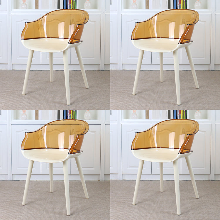 Glam Style Transparent Acrylic Arm Chair Multicolor Dining Arm Chair for Home
