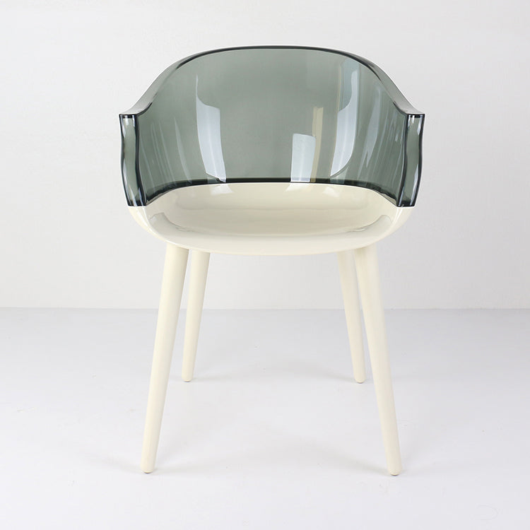 Glam Style Transparent Acrylic Arm Chair Multicolor Dining Arm Chair for Home
