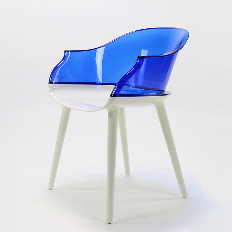 Glam Style Transparent Acrylic Arm Chair Multicolor Dining Arm Chair for Home