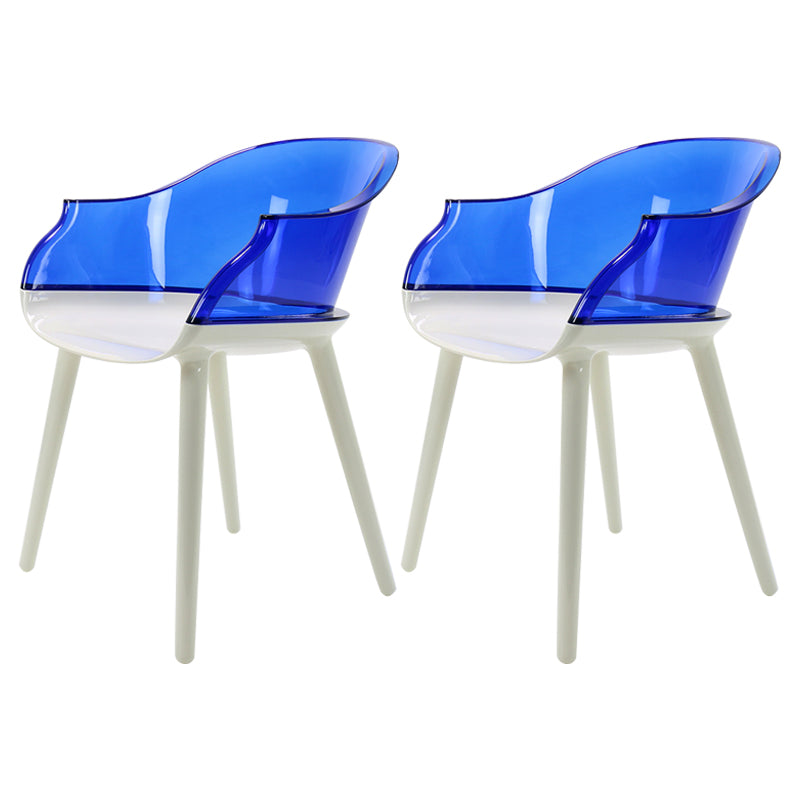 Glam Style Transparent Acrylic Arm Chair Multicolor Dining Arm Chair for Home