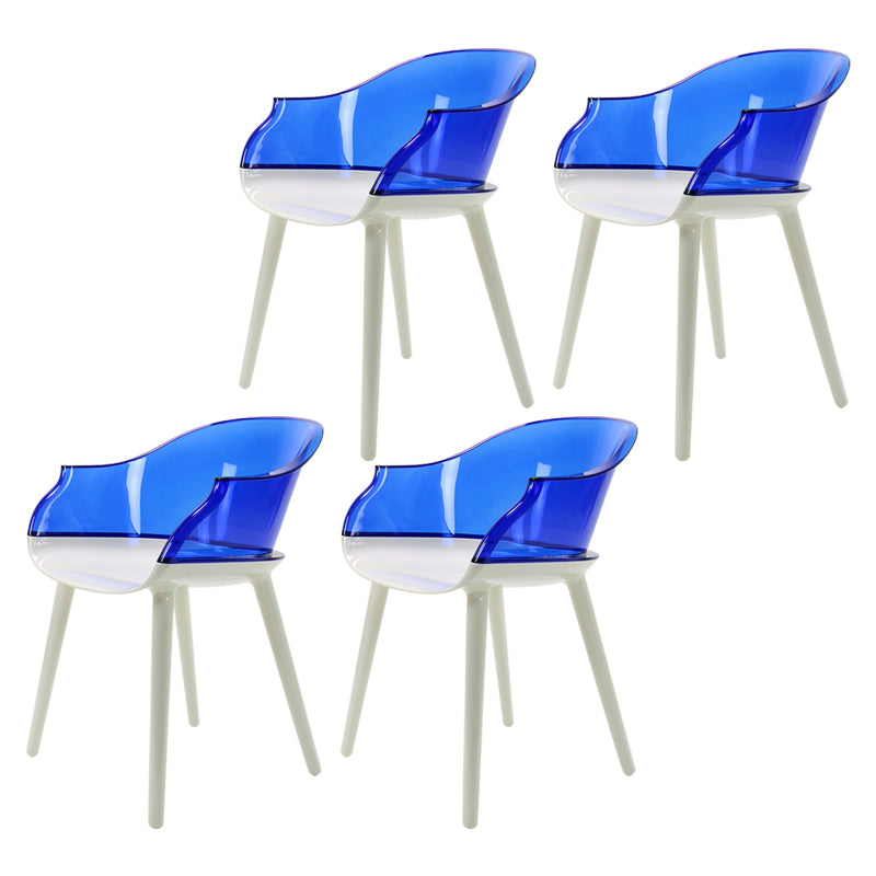 Glam Style Transparent Acrylic Arm Chair Multicolor Dining Arm Chair for Home