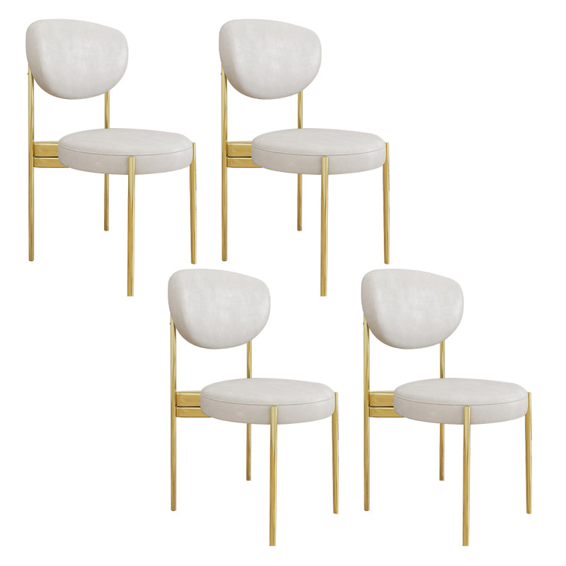 Chaise d'appoint en métal de Style Glam, finition mate, chaise de salle à manger à dossier ouvert pour usage domestique