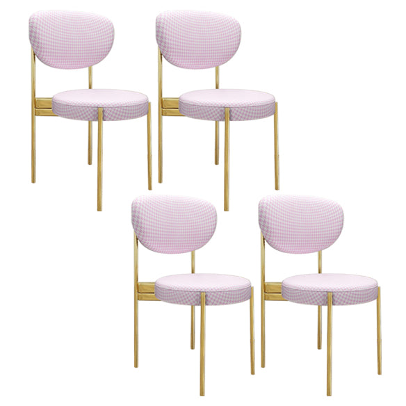 Chaise d'appoint en métal de Style Glam, finition mate, chaise de salle à manger à dossier ouvert pour usage domestique