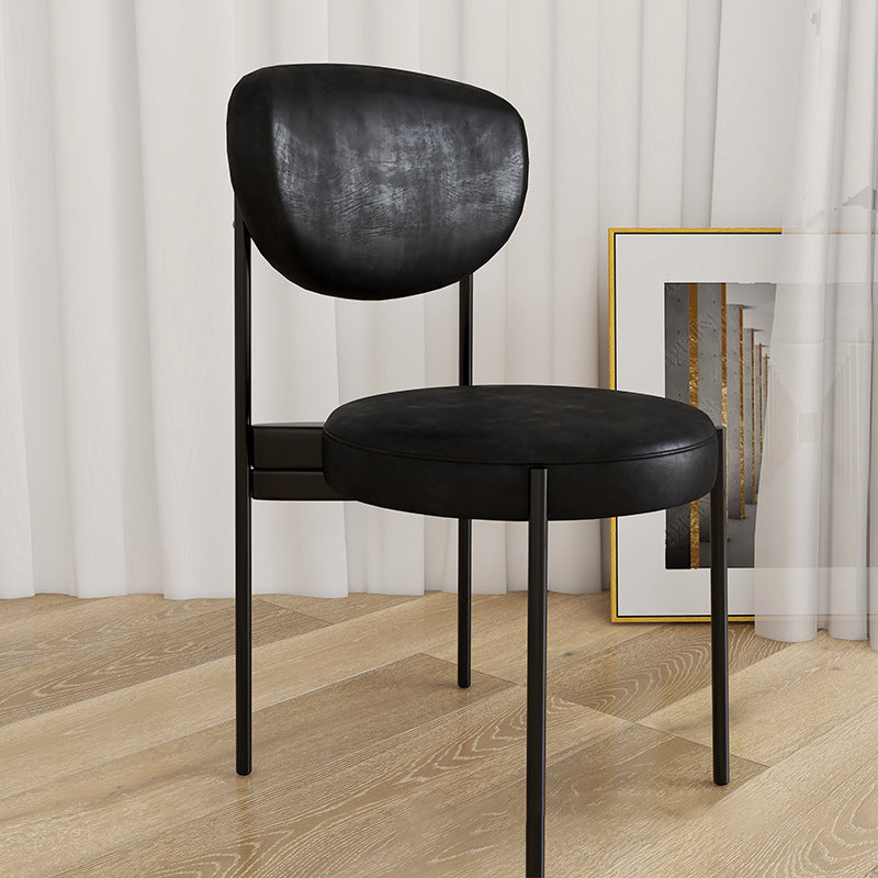 Chaise d'appoint en métal de Style Glam, finition mate, chaise de salle à manger à dossier ouvert pour usage domestique