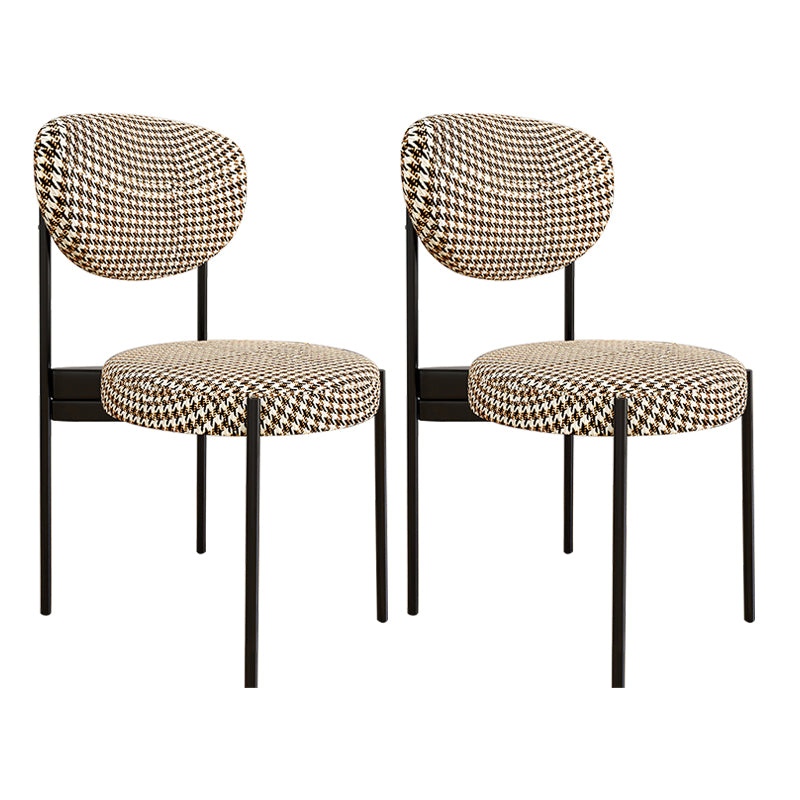 Chaise d'appoint en métal de Style Glam, finition mate, chaise de salle à manger à dossier ouvert pour usage domestique