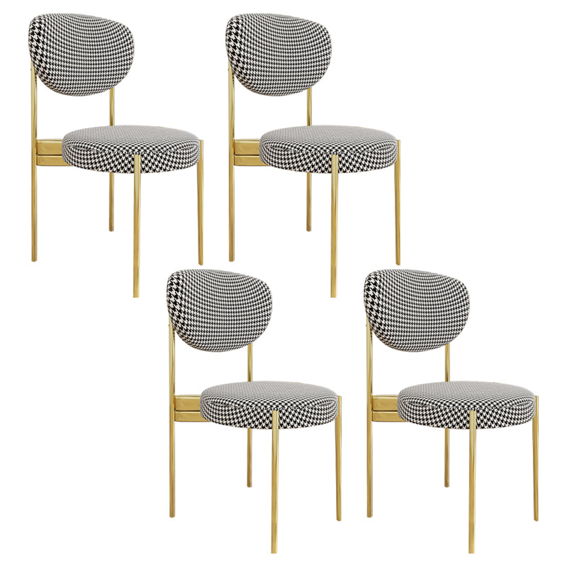 Chaise d'appoint en métal de Style Glam, finition mate, chaise de salle à manger à dossier ouvert pour usage domestique