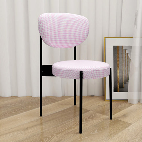 Chaise d'appoint en métal de Style Glam, finition mate, chaise de salle à manger à dossier ouvert pour usage domestique