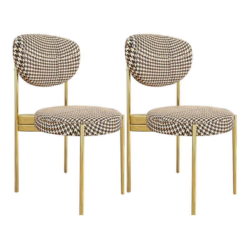 Chaise d'appoint en métal de Style Glam, finition mate, chaise de salle à manger à dossier ouvert pour usage domestique