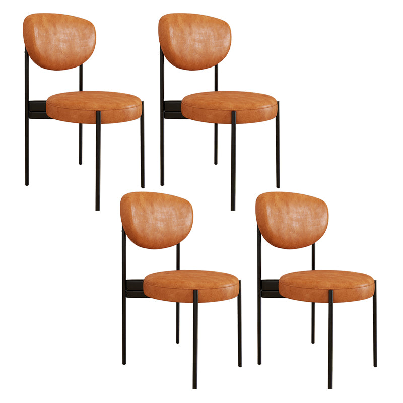 Chaise d'appoint en métal de Style Glam, finition mate, chaise de salle à manger à dossier ouvert pour usage domestique