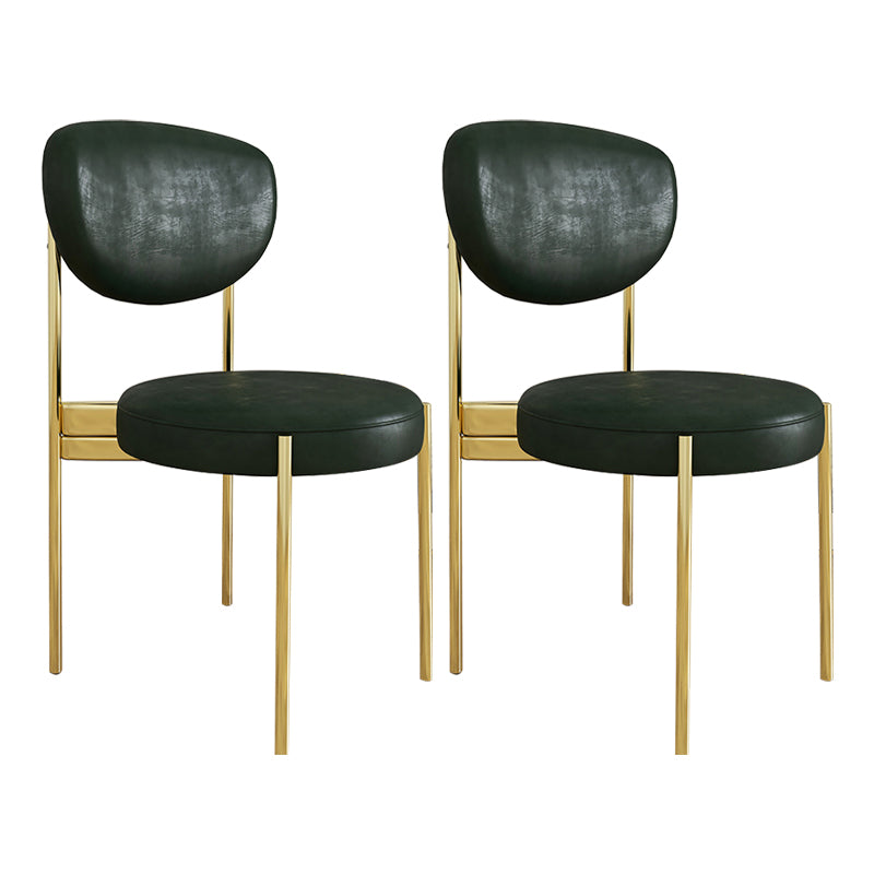 Chaise d'appoint en métal de Style Glam, finition mate, chaise de salle à manger à dossier ouvert pour usage domestique