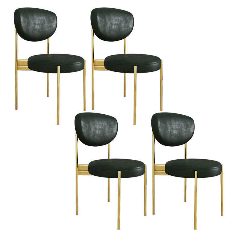 Chaise d'appoint en métal de Style Glam, finition mate, chaise de salle à manger à dossier ouvert pour usage domestique