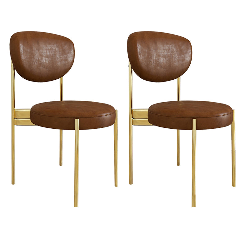 Chaise d'appoint en métal de Style Glam, finition mate, chaise de salle à manger à dossier ouvert pour usage domestique