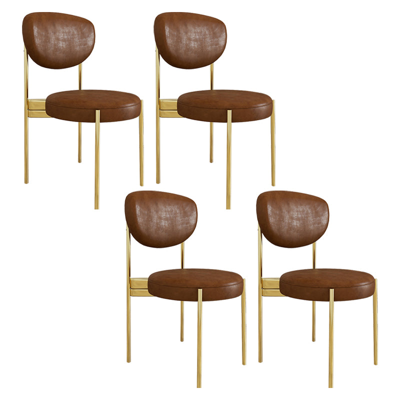Chaise d'appoint en métal de Style Glam, finition mate, chaise de salle à manger à dossier ouvert pour usage domestique