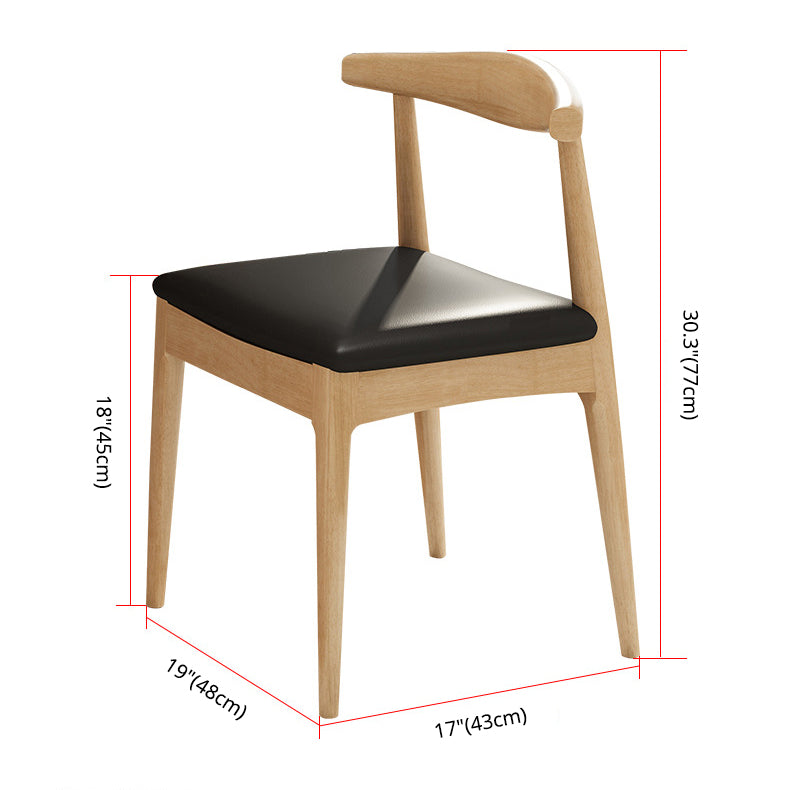 Ensemble de chaises en bois d'hévéa de style contemporain, chaises de cuisine et de salle à manger à dossier ouvert