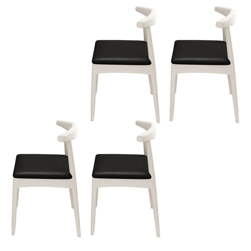 Ensemble de chaises en bois d'hévéa de style contemporain, chaises de cuisine et de salle à manger à dossier ouvert