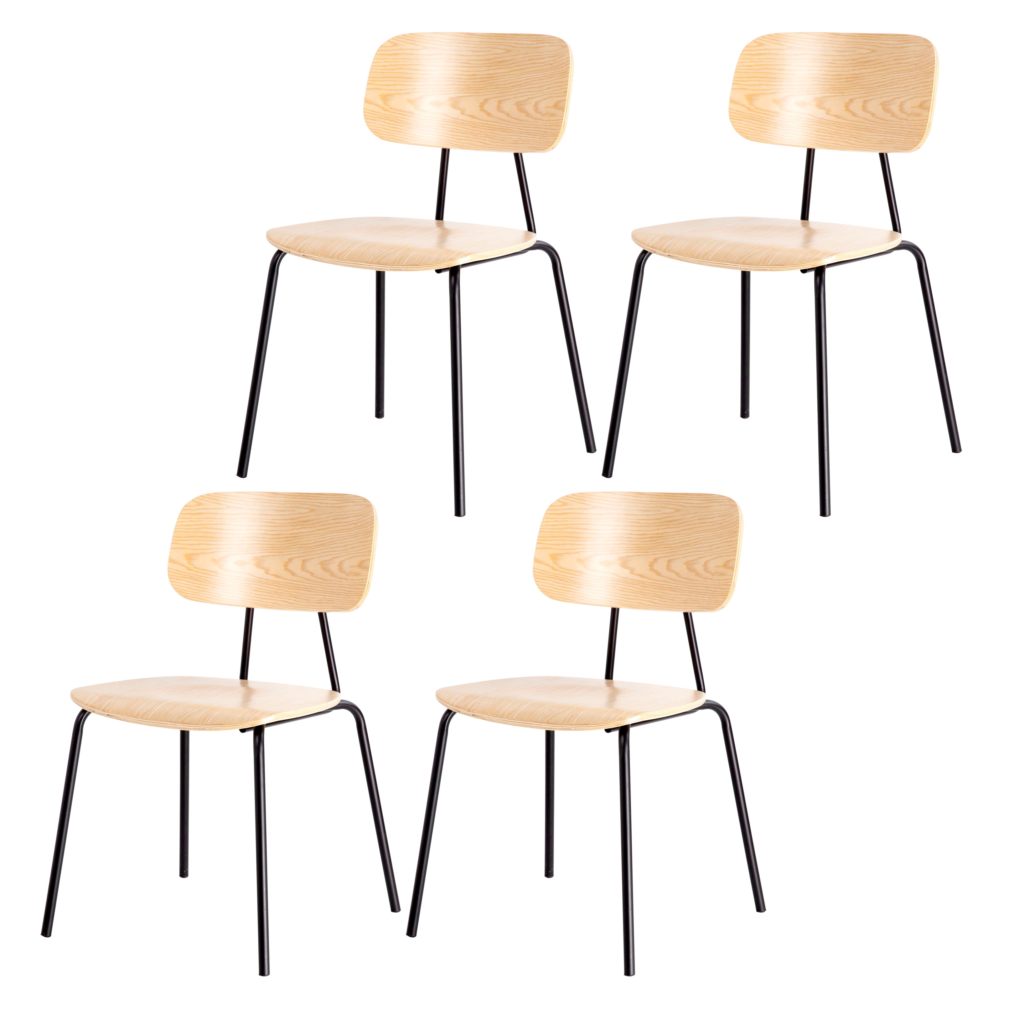 Metal Industrial Style Dining Side Chair Indoor Open Back Dining Side Chair