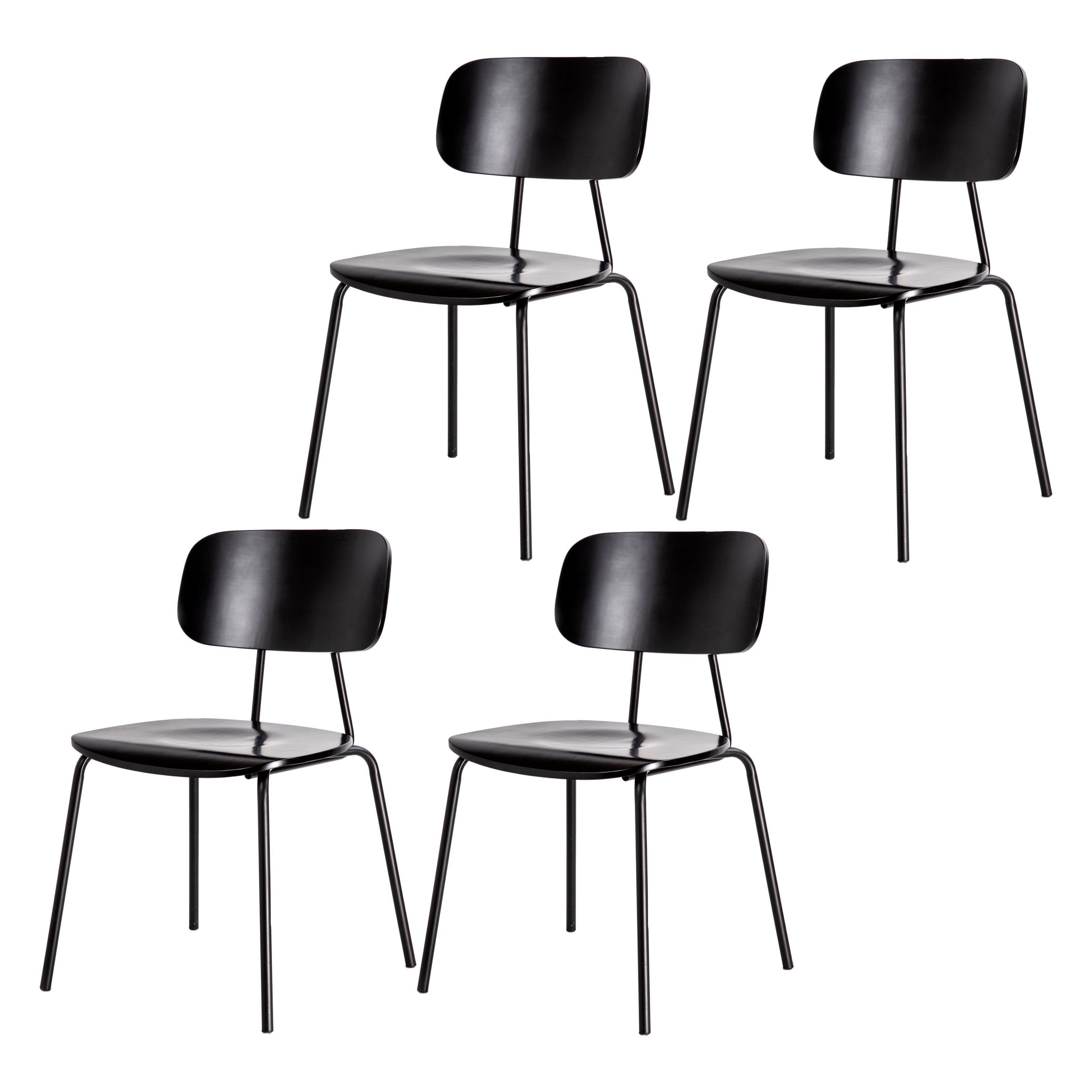 Metal Industrial Style Dining Side Chair Indoor Open Back Dining Side Chair