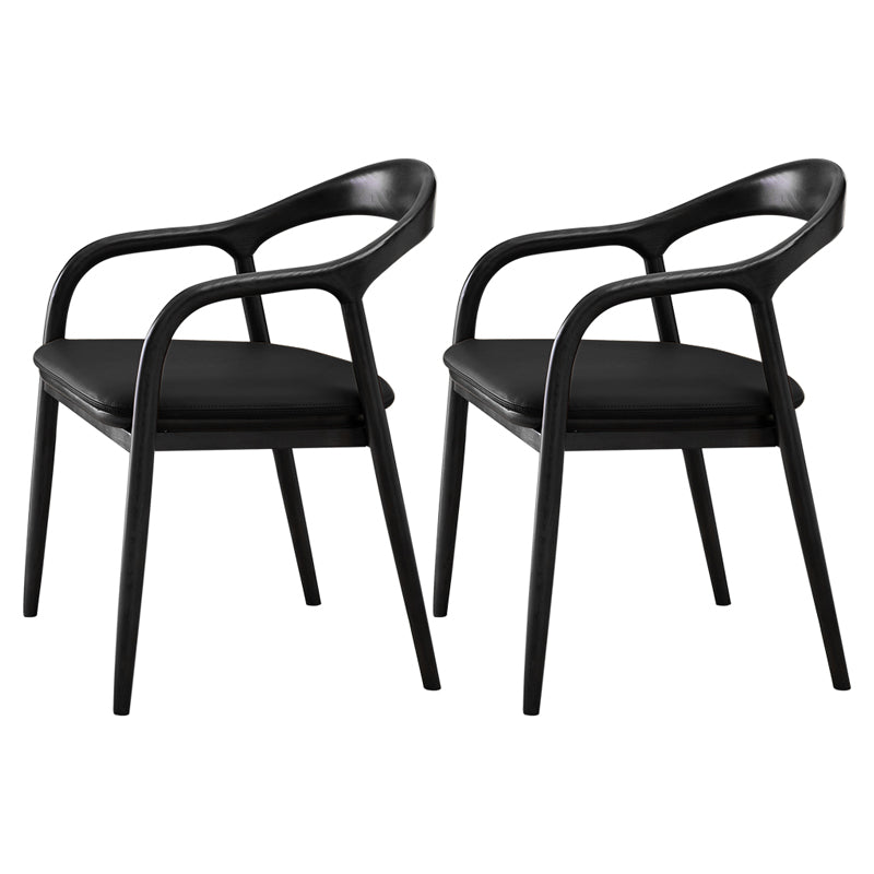 Silla de comedor minimalista con respaldo de apertura de cocina de madera maciza