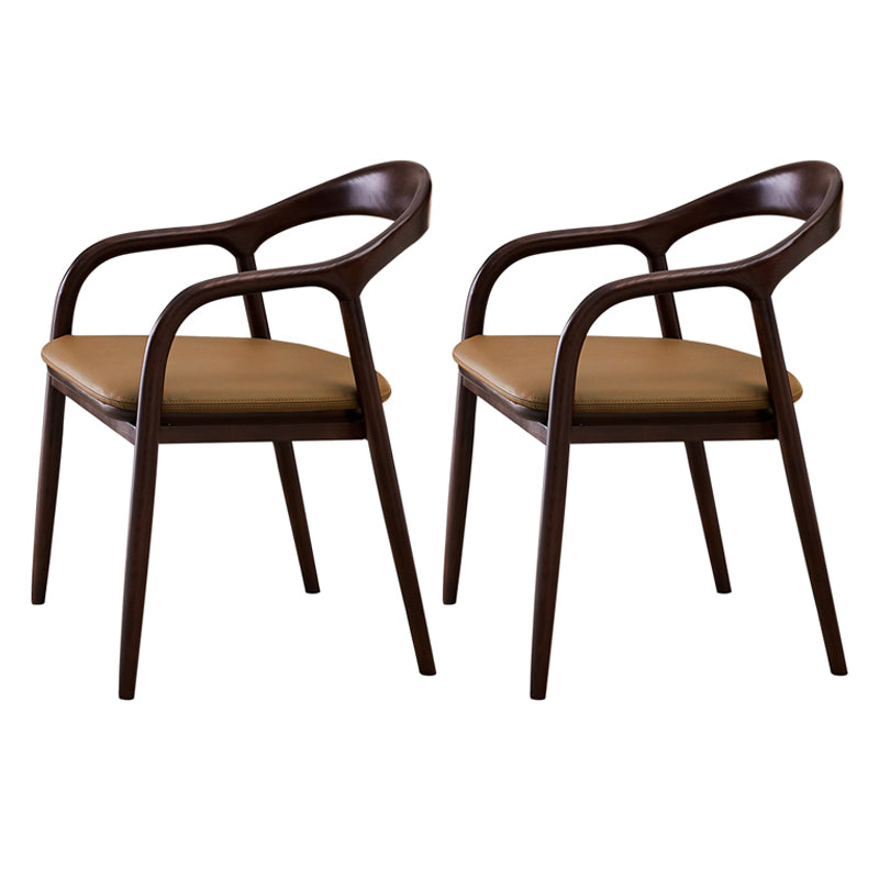 Silla de comedor minimalista con respaldo de apertura de cocina de madera maciza
