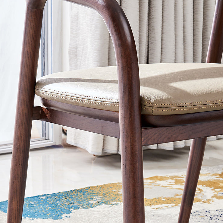 Silla de comedor minimalista con respaldo de apertura de cocina de madera maciza