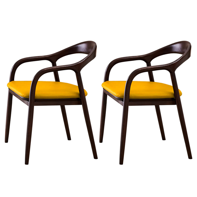 Silla de comedor minimalista con respaldo de apertura de cocina de madera maciza
